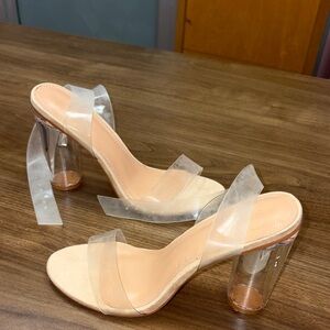 Elegant Clear Strap Heels